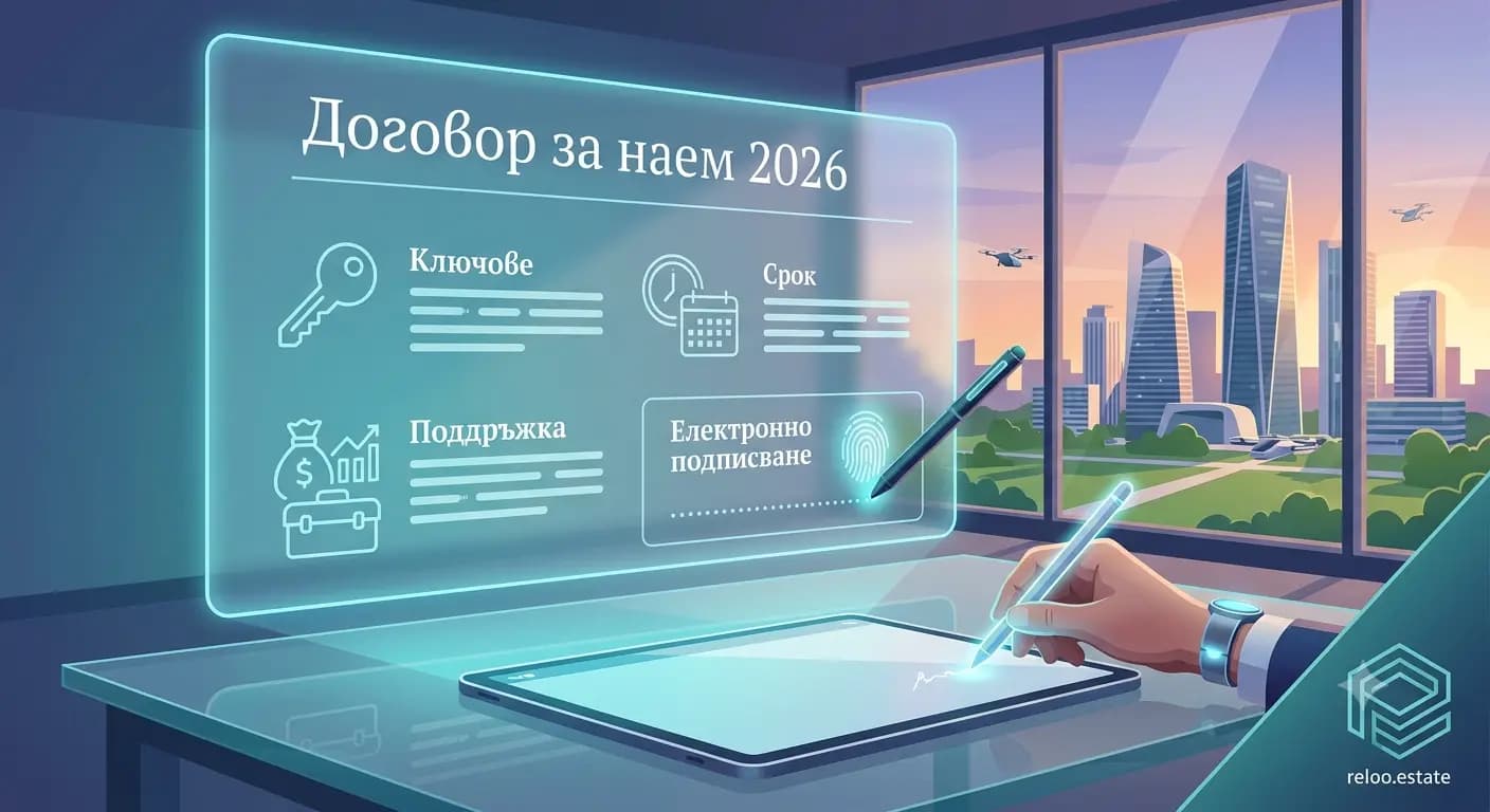 Пълно ръководство: договор за наем 2026 — правна сигурност, прозрачност, спокойствие. Reloo Guides